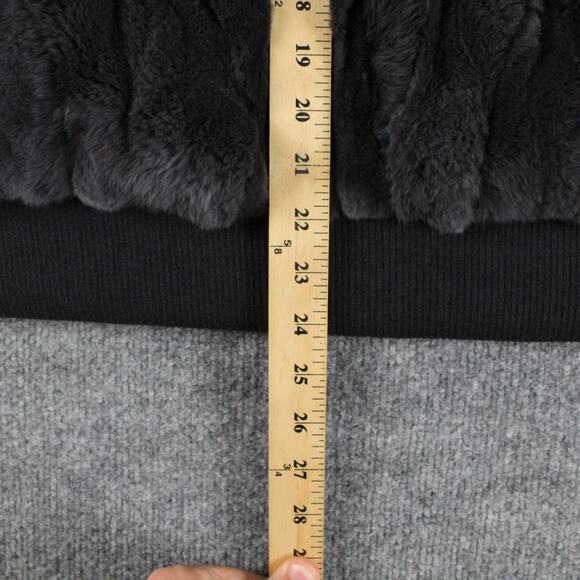 Heartloom Jacket XS Meg Bomber Fur Plush Ribbed Varsity Striped Multi Fur Chic - Picture 9 of 11